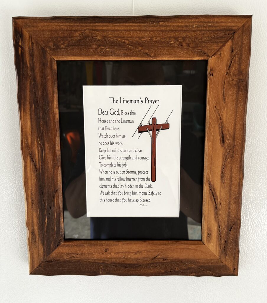 Lineman's Prayer 8x10 framed